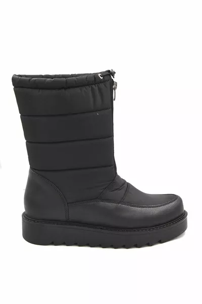 Bottes de neige décontractées noires faites à la main et confortables pour femmes