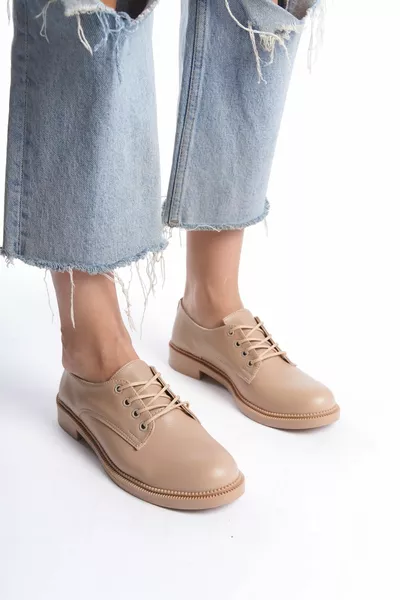 Дамски бежови ежедневни обувки за мокасини