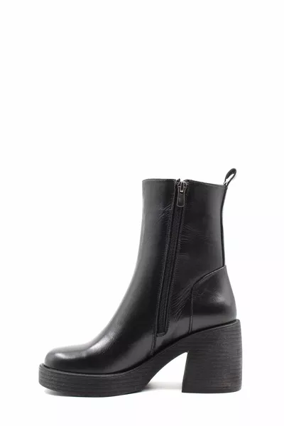 Hakiki Deri Içi Yünlü Yüksek Topuklu Günlük Kadın Klasik Bot 