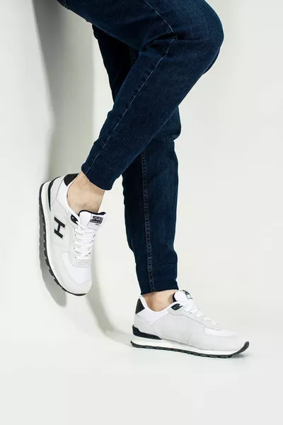 Кроссовки Натуральная Кожа Не Белый Кружевные Унисекс Повседневные Кроссовки