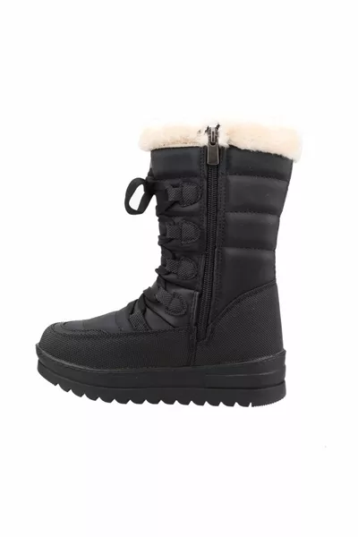  أسود الفراء الحراري للفتيات أحذية الثلج للماء