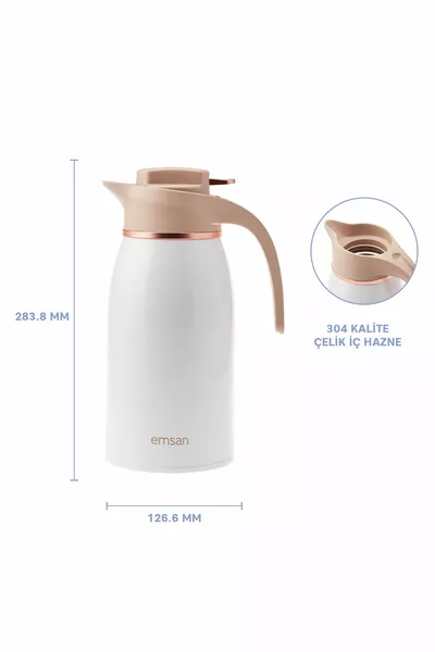 Гама  часа термос от гореща и студена стомана 2 литра бял