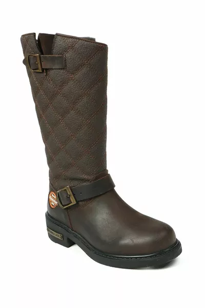 Ботуши за сервитьор Външни кафяви дамски ботуши от естествена кожа