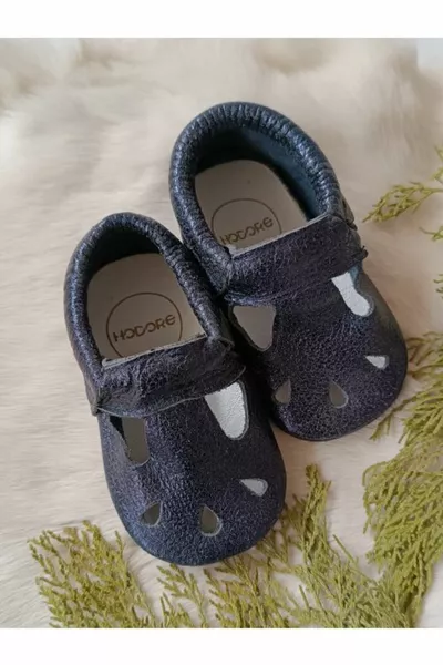 Wizy Metallic Blu Navy Vera Pelle Stivaletti Mocassini