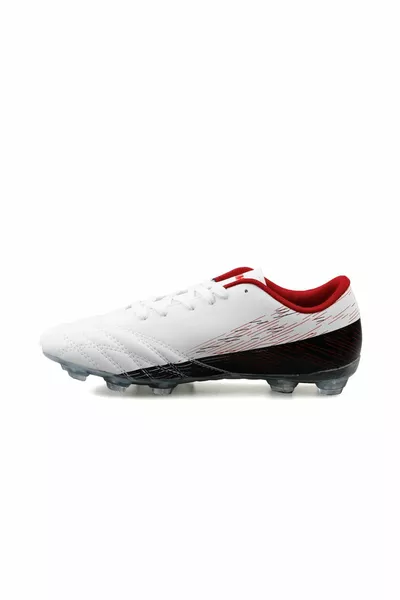  D Blanc Noir Rouge Chaussures De Foot Grass Homme -D-WHITE-BLACK-RED Couleur