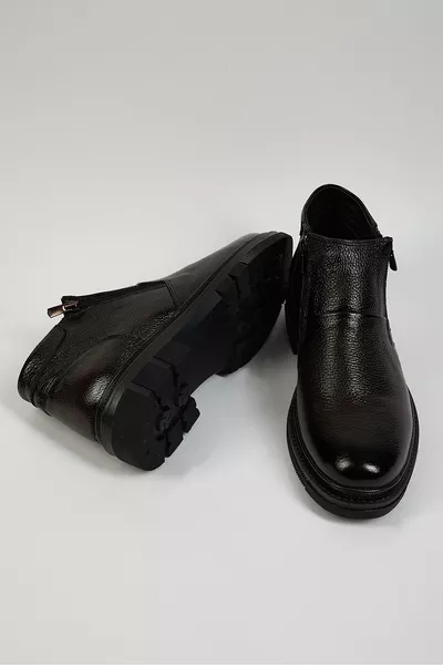 Stivali da uomo in vera pelle con cerniera Tonny Black Tonny Black Casual Fit da uomo