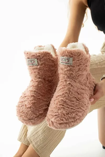 HOMEST Rutschfeste Sohle Weicher Plüsch Damen Home Ponton/Stiefel