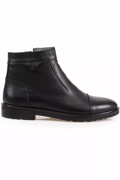 Echt lederen bont leren herenlaarzen met ritssluiting