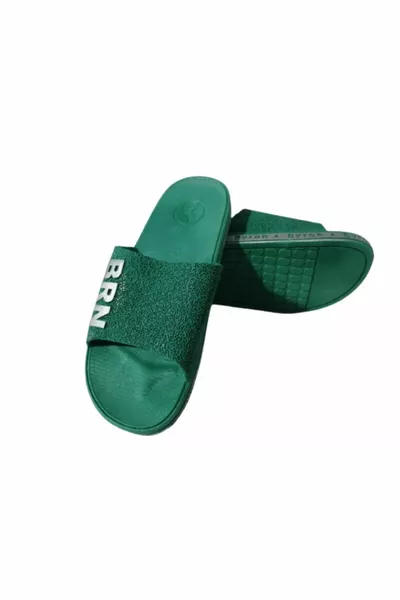 Brn  رجالي كاكي غير قابل للانزلاق نعل شاطئ البحر مسبح المشي اليومي النعال