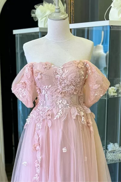 Dentelle brodée en poudre et dentelle tridimensionnelle enduite Robe de soirée transparente Maxi/Robe de soirée