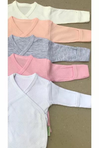 Paquet de 5 manches longues Self-Glove Snap Badi à double boutonnage