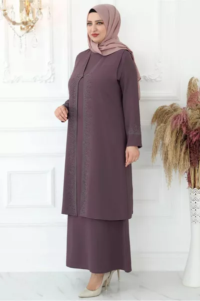 المرأة الوردي (روز) الحجر المطبوعة سترة مساء اللباس تي 