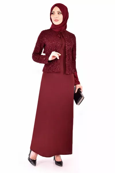 Bolero Dress Burgundy 