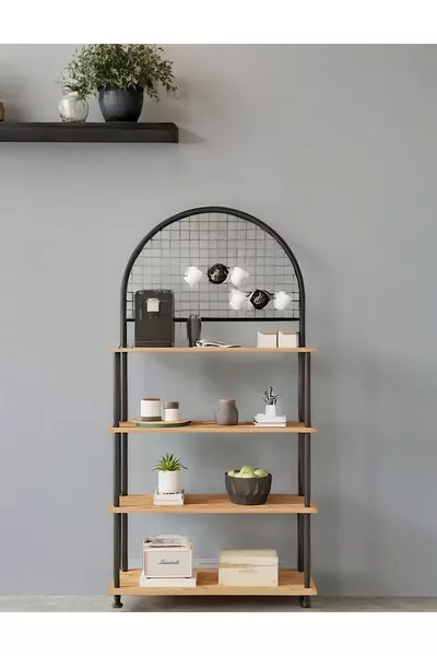 Чекир Кър Атлантик Бор 4-рафтов шкаф за кафе кът | Органайзер за кухня, стойка,  см