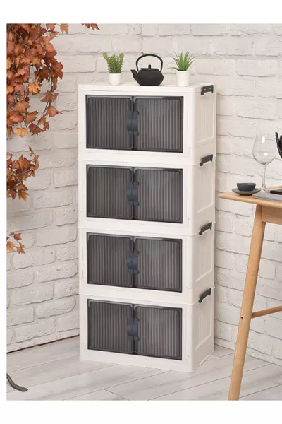 رف متعدد الأغراض قابل للطي من 4 طوابق، منظم عملي للمطبخ والحمام والشرفة