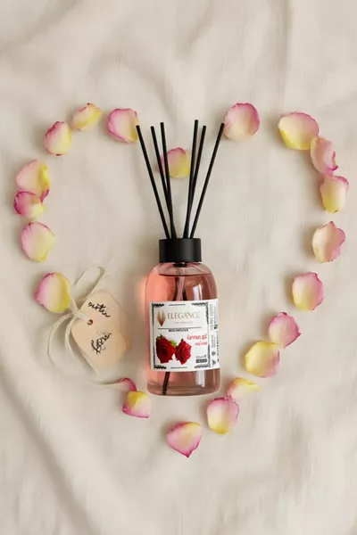 Special Price - Red Rose Reed Diffuser with Bamboo Sticks Room Fragrance ( ML)