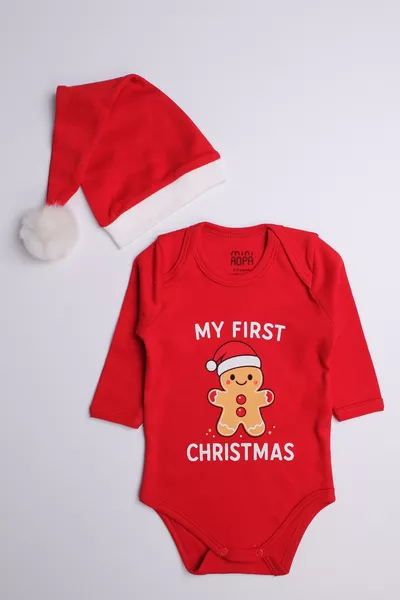 Рождество Новый Год Новогодняя шапка с помпоном Санта-Клаус Мое Первое Рождество