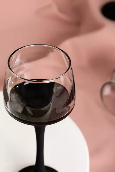 Black Matte 6-Person 6-Piece Footed Glass Coffee Side Water Glass Set - Stylish and Modern Design