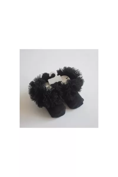 Chaussettes bébé fille noires à volants