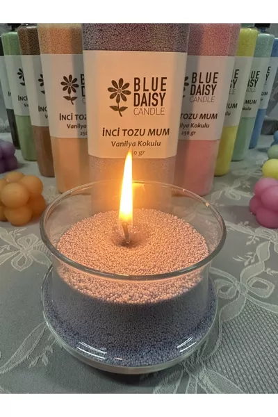 شمعة بودرة اللؤلؤ (مع  فتيلة) بنكهة اللافندر، اللون البنفسجي،  غ