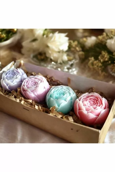 MOULE À BOUGIE EN SILICONE BOUTON DE PIVOINE