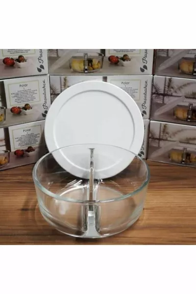 Polar 2-Compartment Storage Container with White Lid 