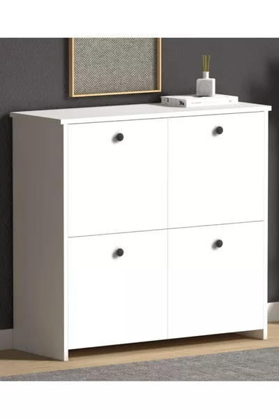 Cube Shoe Cabinet White