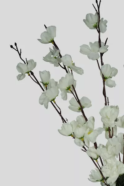 زهرة صناعية بسبعة أغصان، زهرة يابانية بيضاء، غصن ربيعي