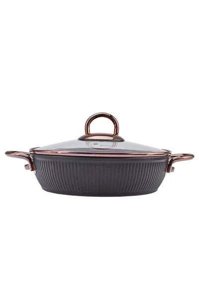 Set di pentole in granito 7 pezzi Nuovo Nero Rosa