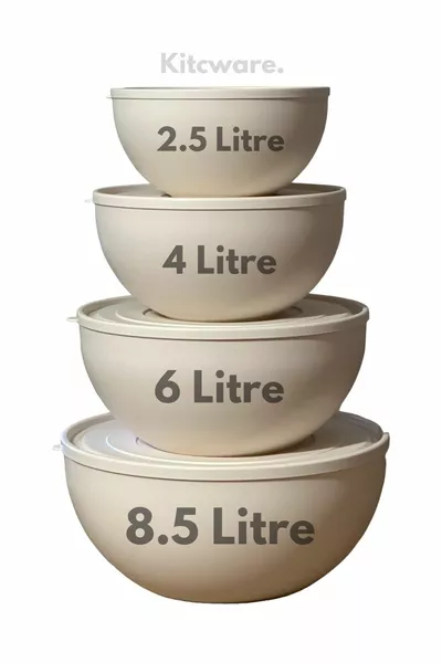 Erzak Saklama Kabı, Yumuşak Kapaklı Saklama Kabı, Hamur Leğeni, Un Saklama Kabı, 4'lü Büyük Boy Set