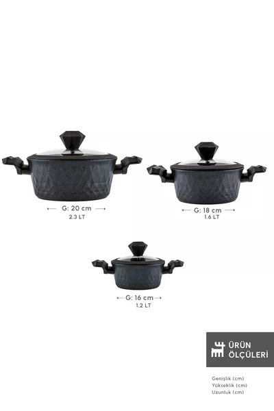 Set di 6 Pentole con Manici Antibatterici Biodiamond e Fondo a Induzione