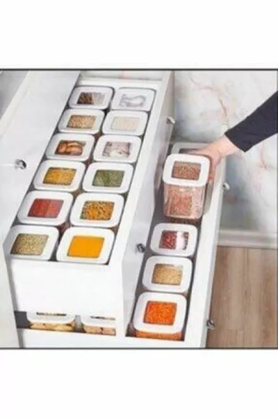  ml Square Vacuum Storage Transparent Container 6-Piece Set 