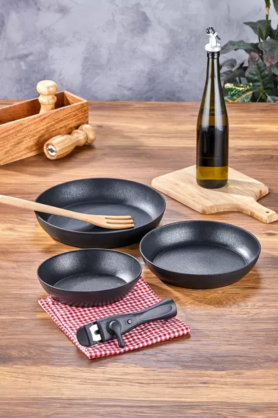 Easy Connect 3-delige Afneembare Pan Set / Ergonomische Afneembare Handgreep