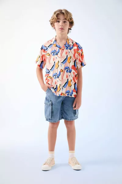 Boys' Cargo Pocket Jean Shorts SM