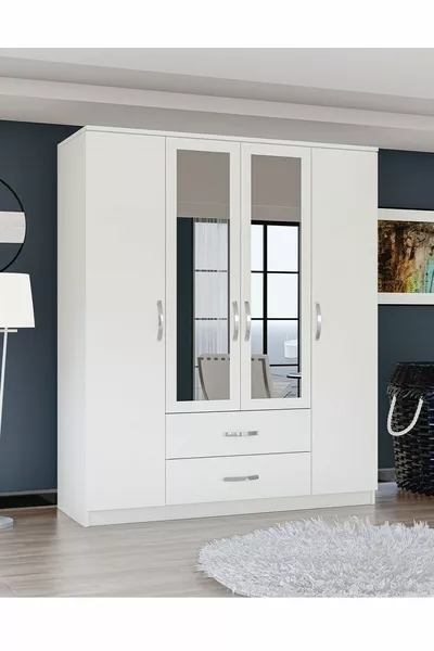 Шкаф Esil 4 двери 2 ящика с зеркалом