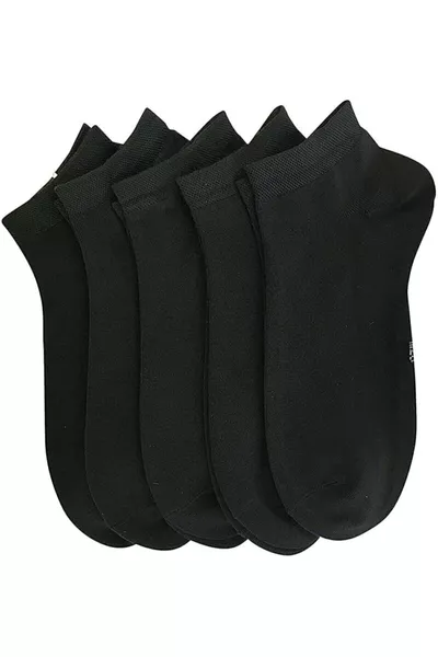 Black Cotton Ankle Socks 5-Pack