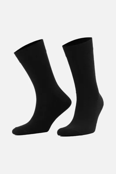 Unisex Pamuklu Recycle 6 Çift Siyah Soket Çorap - Ss-rcy-s