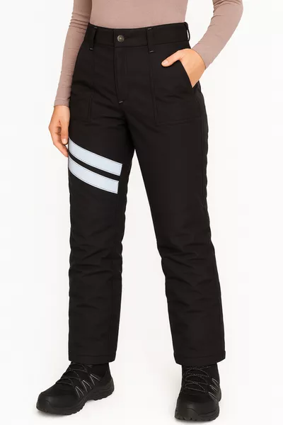 Women's Fiber-Filled Cold Weather Pants Black Waterproof Windproof