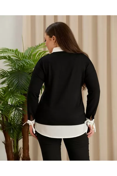 Women's blouse with inner shirt detail