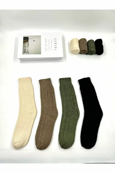 4' ÇİFT KABARTMALI UNİSEX YÜN BOT ÇORAP