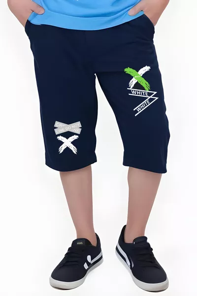 Schwarze Jungen Capri, bedruckte Shorts & Bermuda