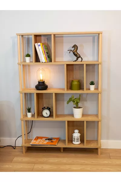 5-Shelf Modern Decorative Bookcase, Folder Organizer, Kitchen Shelf, Pantry Multi-Purpose Organizer Shelf - Sapphire Oak