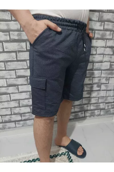 Short de sport à poches cargo unisexe en tissu confortable à double fil
