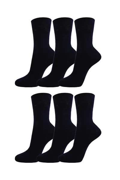 Men's and Women's 6-Pack Classic Cotton Ankle Socks, Black Color