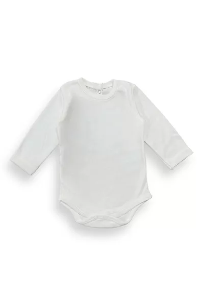 Body à manches longues pour bébé avec pressions  ÉCRU