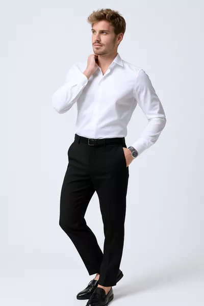 Рубашка Slim Fit из хлопкового сатина