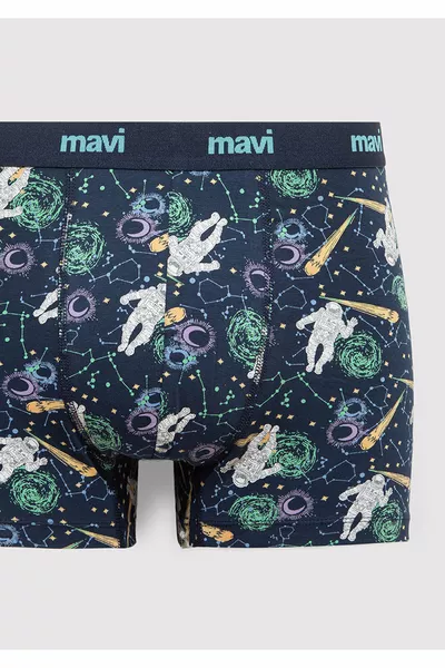 Тёмно-синие боксёры с принтом 