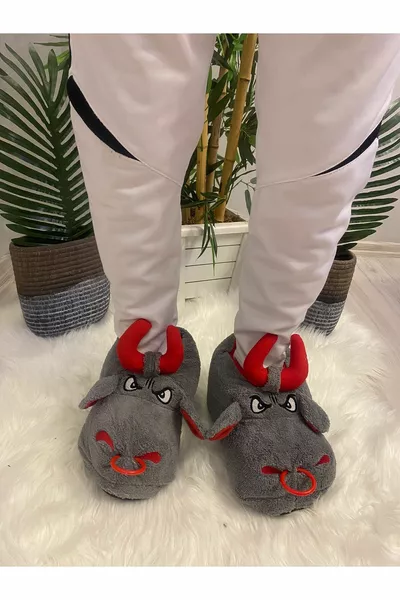 باندوف غاضب الثور الدافئة الشكل الشتاء البيت النعال