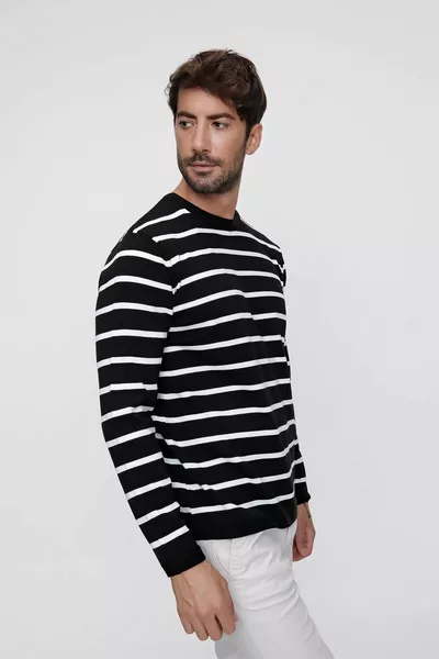 الرجال الأسود طاقم الرقبة r مخطط عارضة متماسكة سترة 