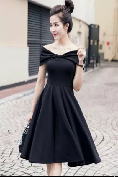 نسيج مرن مادونا طوق ميدي طول الكتف منخفضة قطع Kiloş ميدي اللباس مساء اللباس  